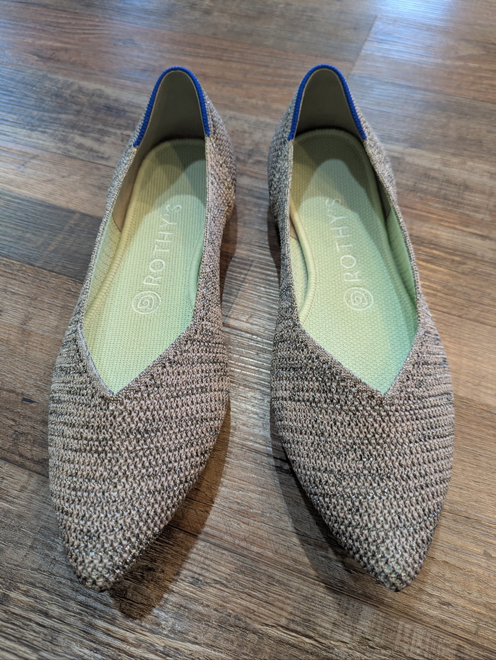 Rothy’s The Point Ballet Flats Stardust Sz 8.5